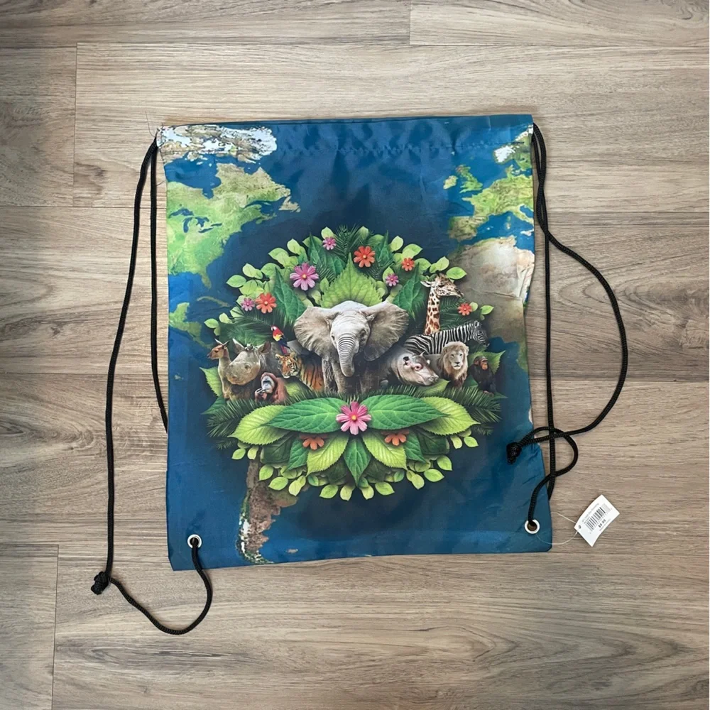 Rainforest Cafe Drawstring Backpacks Set of 2 NWT